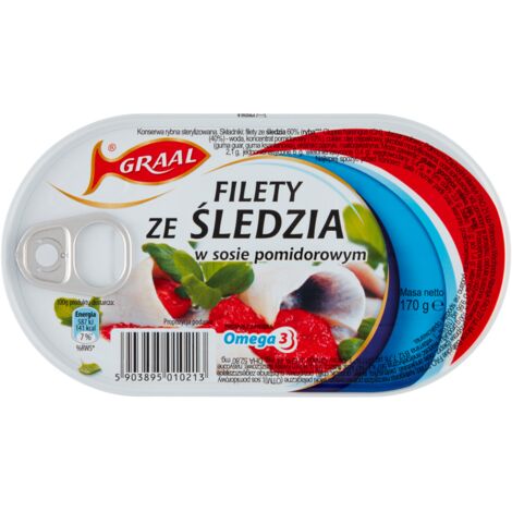 Filetti di aringa Graal in salsa di pomodoro 170 g (1/2)