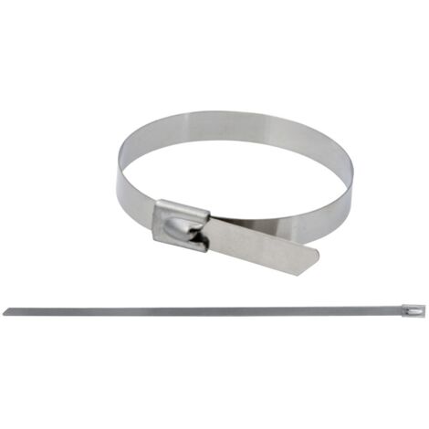 Q.TA'. 10 FASCETTE BLOCCAGGIO ACCIAIO INOX AISI 304 MONOPARETE SPESSORE