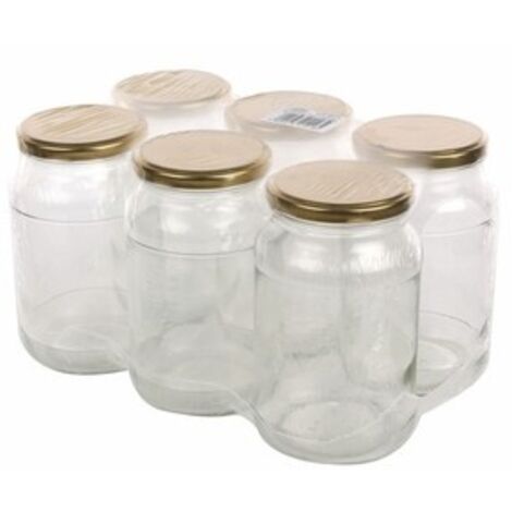 OOPTS TOYS 24 Barattoli In Vetro Per Conserve 900 Ml Con Coperchio Dorato Twist-Off Ed Etichette - Lavabili In Lavastoviglie