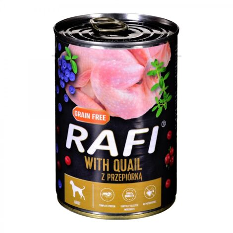 Dolina Noteci Rafi con quaglia - Cibo umido per cani adulti, 400 g (1/2)