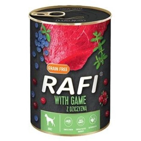 Dolina Noteci RAFI, cibo umido per cani con selvaggina, mirtilli e mirtilli rossi, 24 x 400 g (1/2)