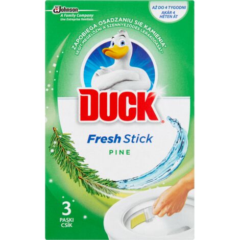 DUCK Fresh Stick Pine - Strisce gel per WC, 27 g (3x9 g) - Pulizia e freschezza per 4 settimane (1/2)