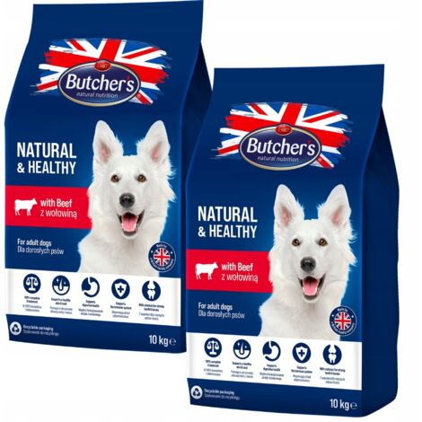 BUTCHER'S Natural&Healthy con manzo - cibo secco per cani - 2x10kg (1/4)