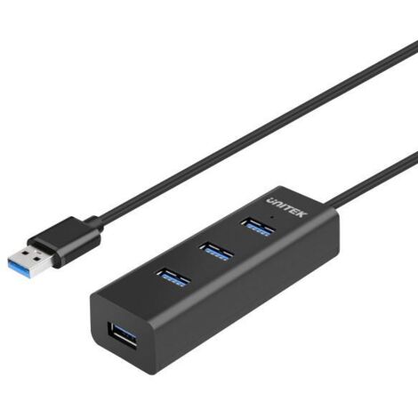Hub USB Unitek Y-3089 con 4 porte USB 3.0, colore nero. (1/2)