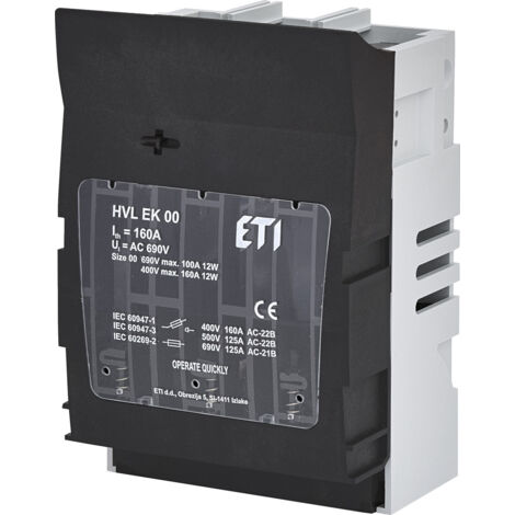 Interruttore con fusibile 3P 160A NH00 HVL EK 00 M8 001701250 (1/4)