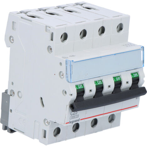 Disjoncteur Magnétique TX3 Legrand 4P 25A 6kA Courbe C – Protection Fiable Installation Électrique