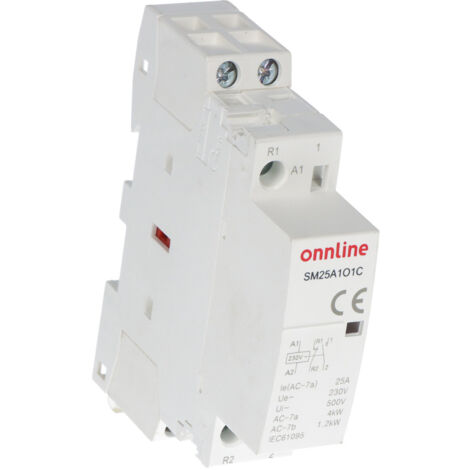 Modulo Contatti Contattore modulare, contatti 1NO+1NC, I=25A, tensione bobina U=230V AC ...
