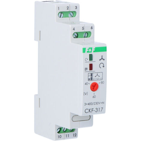 Relè Di Sequenza Fase FKV-03 – 3x380V CA, 50/60 Hz, Asimmetria 40%, Montaggio Su Guida DIN (1 Pezzo)