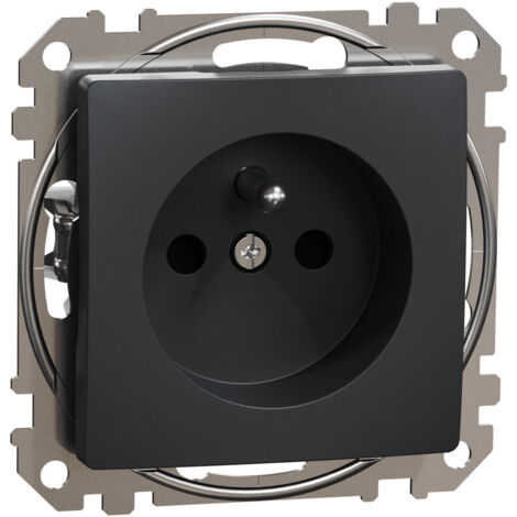 Presa singola p/t con messa a terra 2P+Z IP44 ecru con sportello senza