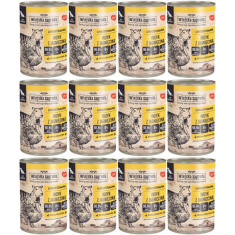 Wiejska Zagroda cibo umido per cani Tacchino con agnello 12x400g (1/2)