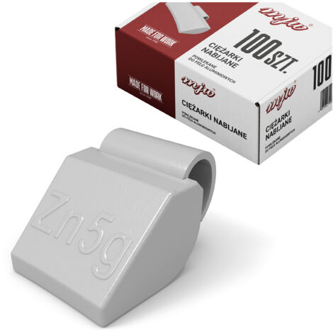 Pesi in zinco con clip per cerchi in alluminio, peso 5 g, 100 pezzi.