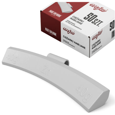 PESI IN ZINCO CON CLACCIATURA PER CERCHI IN ALLUMINIO, PESI IN ALLUMINIO 40G, 50 PEZZI