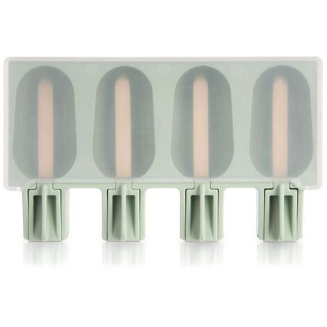 STAMPO PER GELATO IN SILICONE CON COPERCHIO STAMPO PER GELATO SU BASTONCINO VERDE