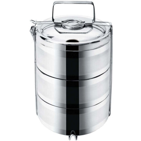 Contenitore termico in acciaio per il pranzo, 3 scomparti, 3 x 1,1 L (1/2)
