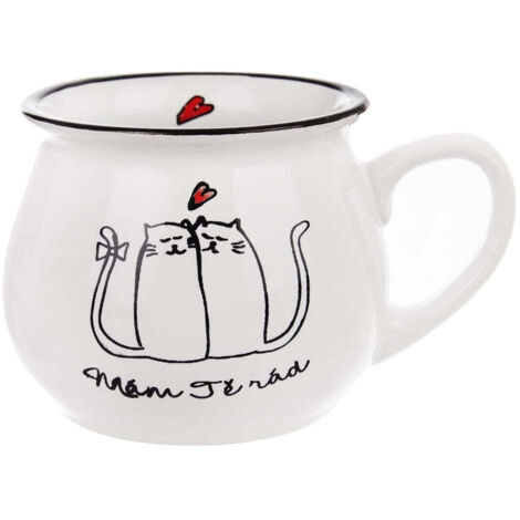 Tazza in ceramica con gatti, ideale per gli amanti dei gatti, per caffè o tè, 300 ml. (1/4)