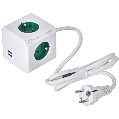 Allocacoc 2402GN/FREUPC Uscita(i) 4AC per interni 1,5m verde, colore Blanco Base multipla - Base multipla (per interni, 1,5m, 4 uscite AC, tipo E (FR), verde, bianco, CE, KEMA FR) (1/5)
