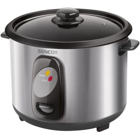 SENCOR SRM 1000SS Cuociriso (400 Watt, Cuoci riso con inserto vaporiera, cucchiaio da riso, misurino, volume 1 l, per la preparazione di riso di ogni tipo, incluso riso per sushi), grigio (1/5)