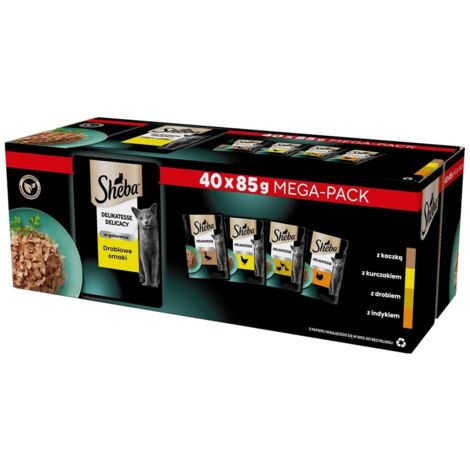 Cibo umido per gatti SHEBA al gusto di pollame in gelatina 80x85g