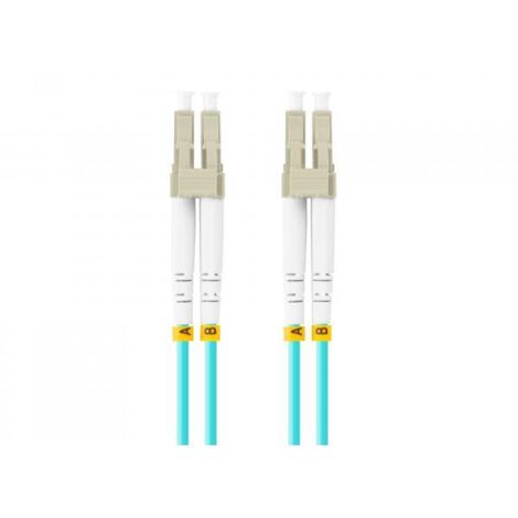 Cavo patch in fibra ottica Lanberg MM LC/UPC-LC/UPC DUPLEX 3,0 mm OM3 50/125 LSZH da 2 m, colore acquamarina. (1/3)