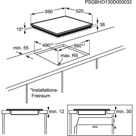 Piano cottura in vetroceramica ELECTROLUX EHF6547FXK (1/4)