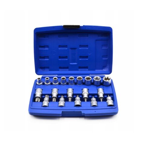 Set di bussole e inserti Torx da 1/2" 19 pezzi (10) (1/5)