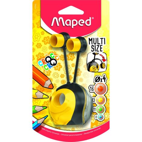 Temperamatite universale Maped Croc a 2 fori + 2 cappucci a forma di ape 017810 (1/5)