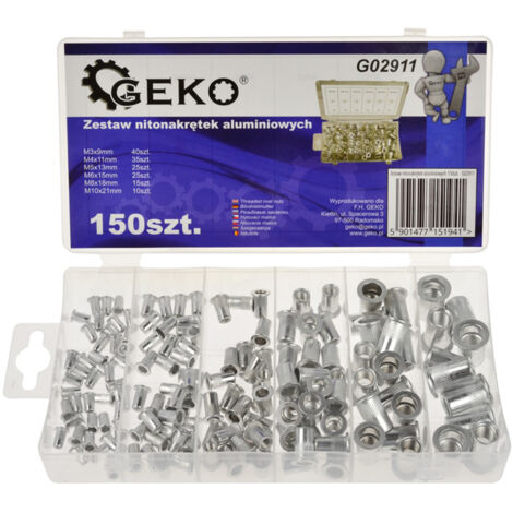 Set di dadi a rivetto in alluminio 150 pezzi (20) (1/4)