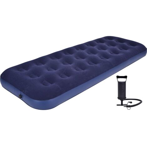 Materassino gonfiabile singolo, portatile, pieghevole, floccato (1/2)