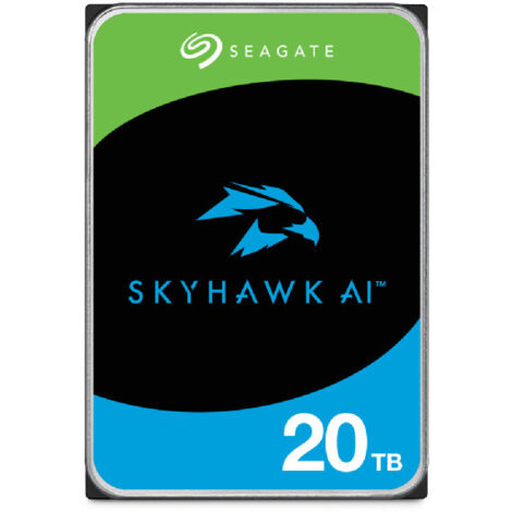 Disco rigido Seagate SkyHawk AI da 20 TB, 7200 RPM, 512 MB, 3,5" SATA III (1/4)