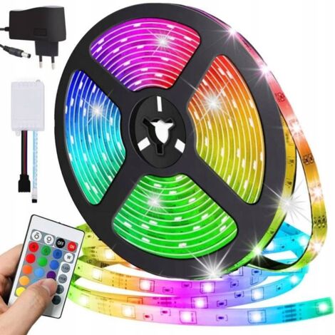 Striscia LED RGB per esterni 230V PER TV 5M 3528 potente telecomando PER stanza (1/5)