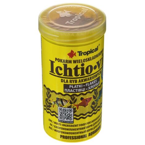 Tropical Ichtio-vit Flakes - mangime di base in scaglie, ricco di ingredienti - Formato: 250 ml (1/4)