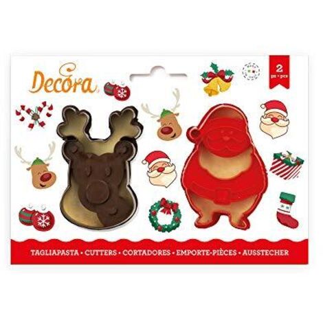 Set di 2 formine per biscotti a forma di Babbo Natale e renna (1/4)