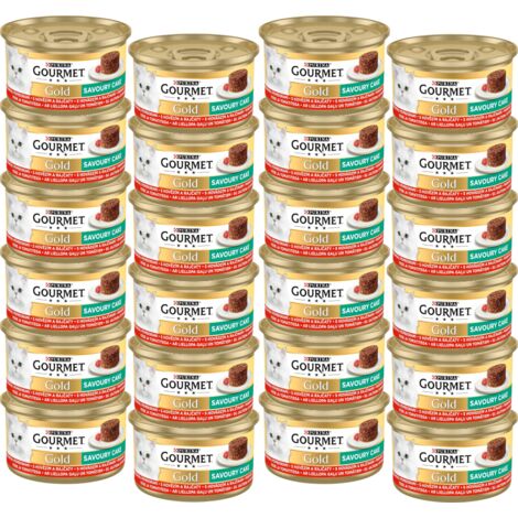 Cibo per gatti Gourmet Gold Savory Cake con manzo e pomodori, 85 g (1/2)