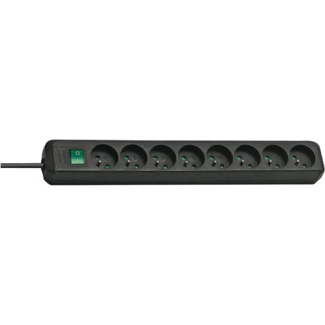 Multipresa Eco-Line 3 m /con interruttore/ 8x230V nera H05VV-F 3G1.5 1159301018 (1/3)