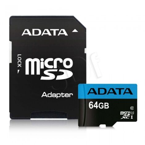 Adata  Prime Minister  UHS-I  64 GB  MicroSDXC  Memoria flash classe 10  Adattatore (1/3)