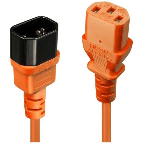 Prolunga Alimentazione LINDY [1x Spina IEC C14 - 1x Presa IEC C13] 2.00 m Arancione (1/3)