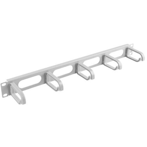 Lanberg - Pannello passacavi per armadio rack 19" bianco con 5 anelli 1U Lanberg AK-1205-S (1/3)