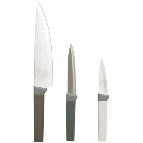 Set di 3 coltelli da cucina con manici antiscivolo (1/4)
