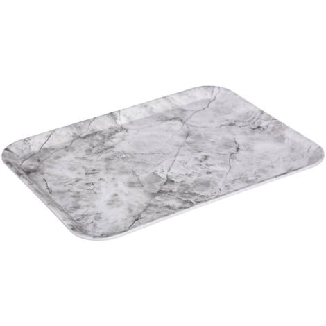 Vassoio rettangolare effetto marmo, bianco (1/2)