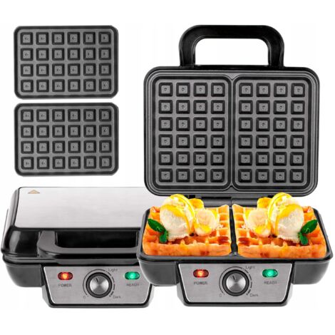 Camry CR 3046 Piastra per waffle 1600 W Numero di waffle: 2 Belgio Nero/Acciaio inox (1/5)