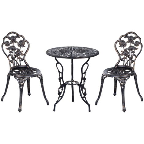 Mobili da giardino per 2 persone, set da giardino, gruppo di sedute, set da balcone, set di mobili da balcone, sedia da tavolo, bronzo (1/4)