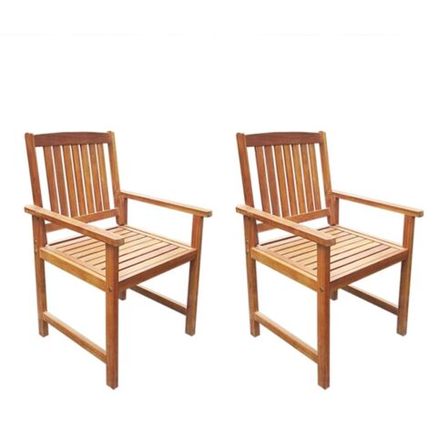 Sedie da Giardino 2 pz in Legno Massello d'Acacia Marrone vidaXL (1/6)