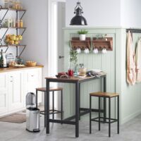 RELAX4LIFE Set Tavolo Da Bar Industriale Con 2 Sgabelli Pieghevoli Tavolo Da Cucina Alto Con Robusta Struttura In Metalloper Appartamento Cafe Bistrot 79221390