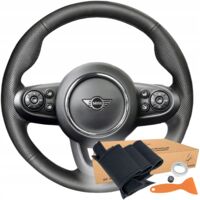 Alfanxi Coprivolante in alcantara cucito a mano compatibile con Mini Cooper/Cooper S One (striscia rossa