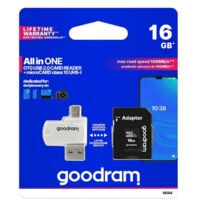 Scheda di memoria microSDHC GOODRAM da 16 GB M1A4 UHS-I + adattatore