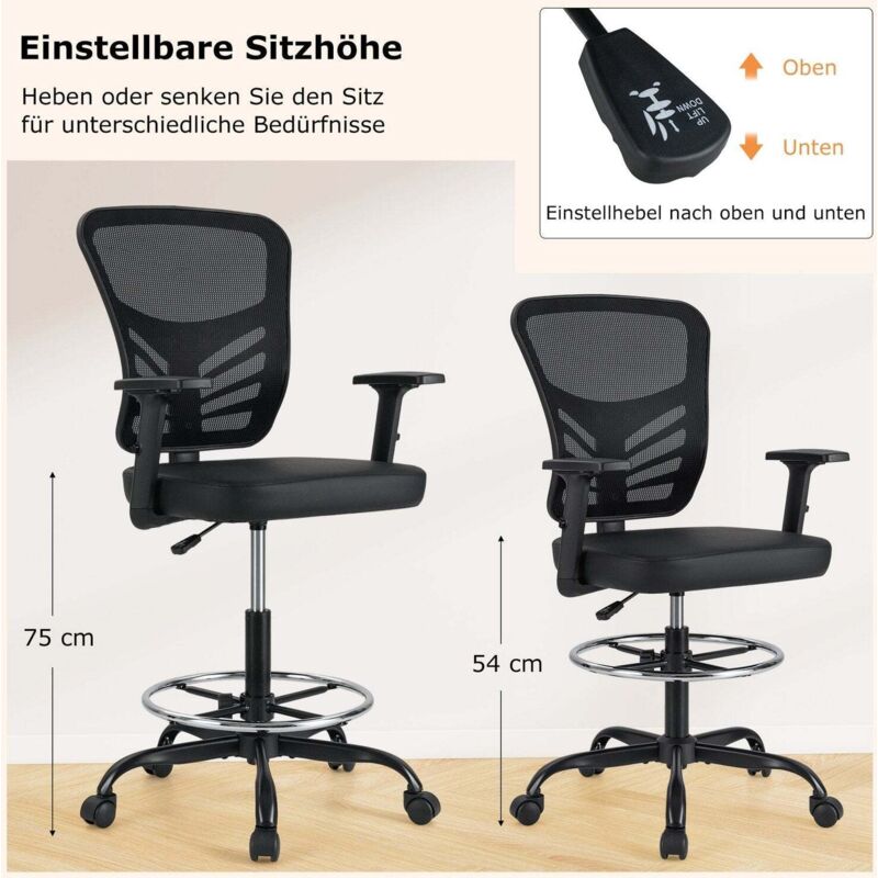 Coprisedile Per Sedia Da Ufficio Estensibile, Coprisedile Girevole Per Sedia Da Ufficio Grigio 86354007