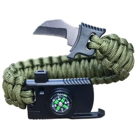 Bracciale Paracord Di Sopravvivenza Uomo - Regolabile, Acciaio Inox, Corda 2.5 M Estraibile - Foto 10