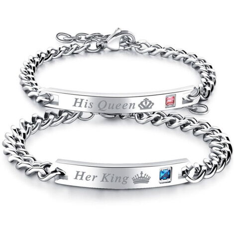 Insieme Di 2 Braccialetti Magnetici Coppia, Il Suo E La Sua Regina Re