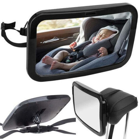 Altabebe Specchio Posteriore Auto Per Bambini - Infrangibile, Regolabile 360°, Fissaggio Universale Al Poggiatesta