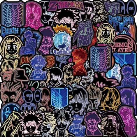 50 Adesivi Anime Giapponesi FRESHOER - Impermeabili, In Vinile, Per Laptop, Skate, Auto - Foto 9